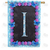 America Forever Blue And Purple Hydrangea Monogram House Flag
