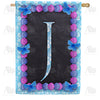 America Forever Blue And Purple Hydrangea Monogram House Flag