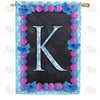 America Forever Blue And Purple Hydrangea Monogram House Flag