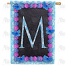 America Forever Blue And Purple Hydrangea Monogram House Flag