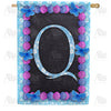 America Forever Blue And Purple Hydrangea Monogram House Flag