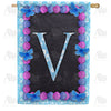 America Forever Blue And Purple Hydrangea Monogram House Flag
