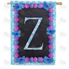America Forever Blue And Purple Hydrangea Monogram House Flag