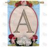 America Forever Rose Wood Monogram House Flag