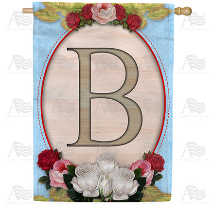 Rose Wood Monogram House Flag
