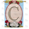 America Forever Rose Wood Monogram House Flag