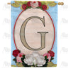 America Forever Rose Wood Monogram House Flag