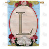 America Forever Rose Wood Monogram House Flag