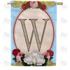 America Forever Rose Wood Monogram House Flag