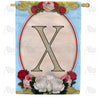 America Forever Rose Wood Monogram House Flag