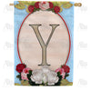 America Forever Rose Wood Monogram House Flag