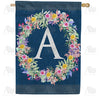 America Forever Floral Wreath Monogram Letter Monogram House Flag