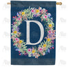 America Forever Floral Wreath Monogram Letter Monogram House Flag