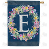 America Forever Floral Wreath Monogram Letter Monogram House Flag