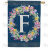 America Forever Floral Wreath Monogram Letter Monogram House Flag