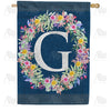 America Forever Floral Wreath Monogram Letter Monogram House Flag