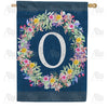 America Forever Floral Wreath Monogram Letter Monogram House Flag