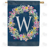 America Forever Floral Wreath Monogram Letter Monogram House Flag