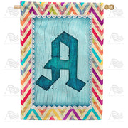America Forever Multi Color Chevron Monogram House Flag