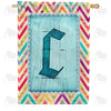 America Forever Multi Color Chevron Monogram House Flag