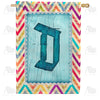 America Forever Multi Color Chevron Monogram House Flag