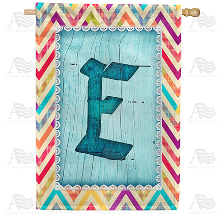 America Forever Multi Color Chevron Monogram House Flag