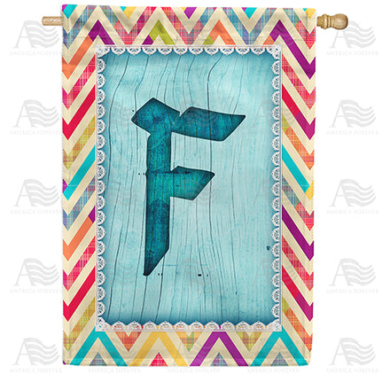 America Forever Multi Color Chevron Monogram House Flag
