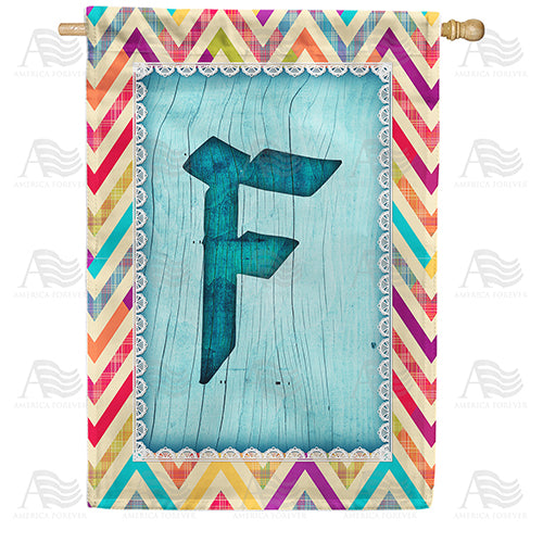 America Forever Multi Color Chevron Monogram House Flag