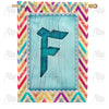 America Forever Multi Color Chevron Monogram House Flag