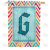 America Forever Multi Color Chevron Monogram House Flag