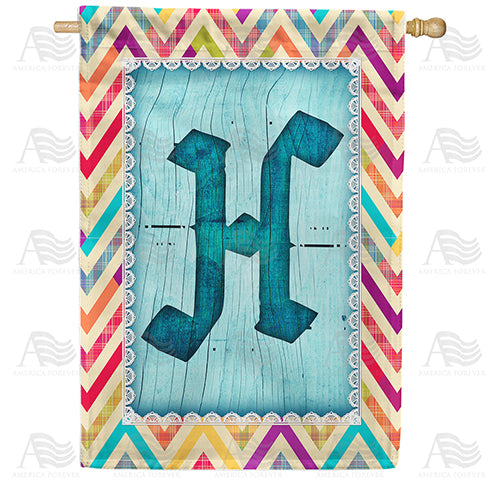 America Forever Multi Color Chevron Monogram House Flag