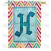 America Forever Multi Color Chevron Monogram House Flag