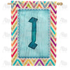 America Forever Multi Color Chevron Monogram House Flag