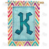 America Forever Multi Color Chevron Monogram House Flag