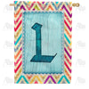 America Forever Multi Color Chevron Monogram House Flag
