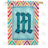 America Forever Multi Color Chevron Monogram House Flag