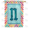 America Forever Multi Color Chevron Monogram House Flag