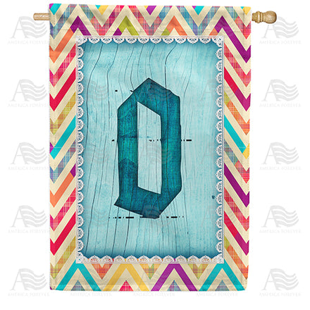 America Forever Multi Color Chevron Monogram House Flag
