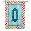 America Forever Multi Color Chevron Monogram House Flag