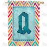 America Forever Multi Color Chevron Monogram House Flag