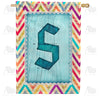 America Forever Multi Color Chevron Monogram House Flag