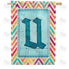 America Forever Multi Color Chevron Monogram House Flag