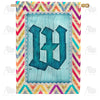 America Forever Multi Color Chevron Monogram House Flag