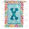 America Forever Multi Color Chevron Monogram House Flag