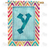 America Forever Multi Color Chevron Monogram House Flag