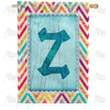 America Forever Multi Color Chevron Monogram House Flag