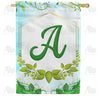 America Forever Rose Greenery Monogram House Flag