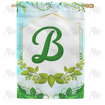 America Forever Rose Greenery Monogram House Flag