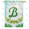 Rose Greenery Monogram House Flag