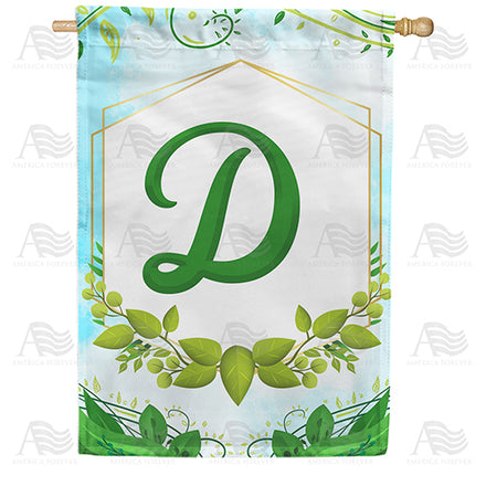 America Forever Rose Greenery Monogram House Flag